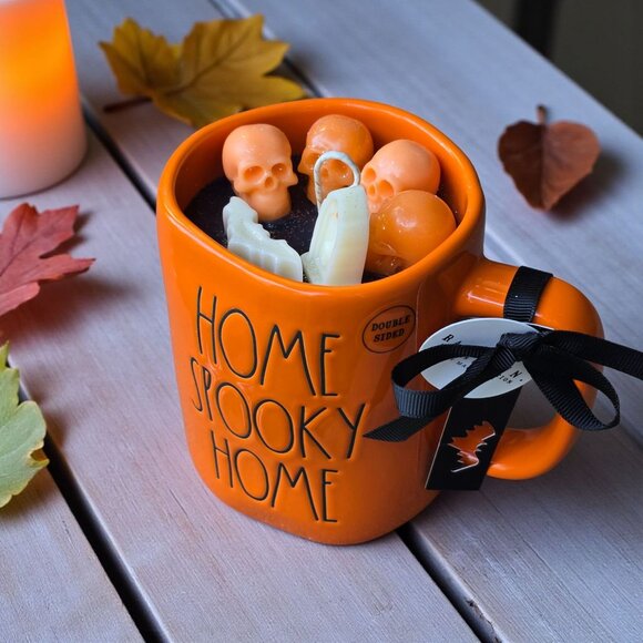 Handmade ✦ Rae Dunn Home Spooky Home Mug Candle ✦ Vanilla Cookie Pumpkin Soy Wax - Picture 3 of 9